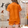 thumbnail image 4 of JAJAHO Girls Pajamas Merry Christmas Holiday Satin Sleepwear Short Sleeve 2 Piece Set Sizes 2-13Y, 4 of 6