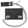 thumbnail image 3 of Men's Buffalo Nickel Snap Black Leather Chain Wallet - Tri-Fold, 3 of 3