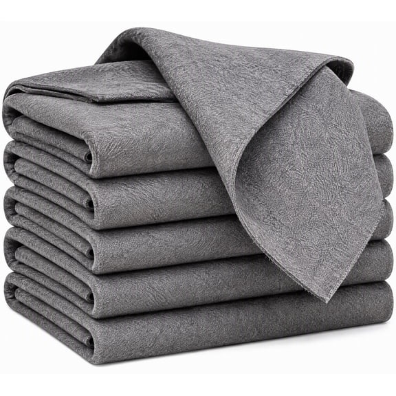 Thickened Magic Cleaning Cloth, 5-Pack Microfiber Streak-Free Wipes (11.8"x11.8") for Glass, Windows, Mirrors & Cars