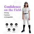 thumbnail image 2 of Exxact Sports Women’s Softball Pants with Zipper Fly, Elastic Bottom and Mesh Panels, Fastpitch Softball Pants for Women (White, Adult Medium), 2 of 7