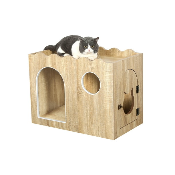 KGAR Cat Houses for Indoor Cats Wooden Cat Side Table Nightstand 28