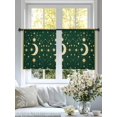 thumbnail image 4 of Star Moon Sheer Curtains 2 Panels Set Retro Gorgeous Gold Polka Dots Stars Moon Dark Green Sheer Window Curtains Light Filtering Rod Pocket Voile Drapes for Bedroom Living Room 52"x45", 4 of 8