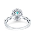 thumbnail image 3 of Halo Oval Art Deco Ring Paraiba Tourmaline CZ 925 Sterling Silver Size 7, 3 of 6