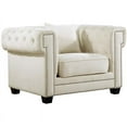thumbnail image 2 of Meridian Furniture Bowery Tufted Velvet Accent Chair in Cream, 2 of 6
