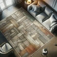 thumbnail image 4 of Ambesonne Bohemian Decorative Rug Carpet, Zigzag Herringbone Squares, 5' 1" X 7' 5", Grey Sepia and Cinnamon, 4 of 5
