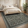 thumbnail image 3 of ODIKA 8'x10' Washable Area Rug Table Geometric Pvc Grid Spill Motifs Dining Under Vinyl for Room, Large Office, Lounge, Non-Slip Chair-Friendly Mat, 3 of 7