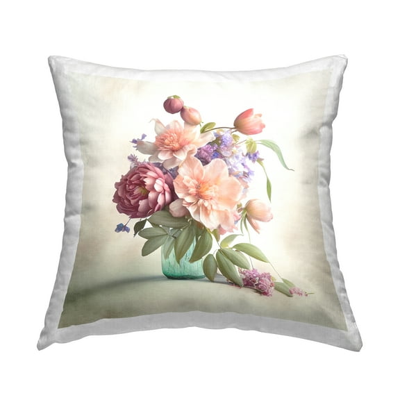 Stupell Industries Various Pink Blooms Decorative Printed Throw Pillow, 18 x 18