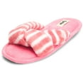 thumbnail image 2 of Floopi Women's Open Toe Memory Foam Criss Cross Soft Velour Slipper, 2 of 5