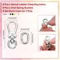 thumbnail image 2 of Uxcell 6 Pcs Clip de llavero de metal con broche de langosta giratorio, anillo de liberación rápida, ganchos de apertura doble desmontables, 2 of 6