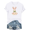 thumbnail image 2 of Haivin Women Happy Easter T Shirt Bunny Rabbit Graphic T-Shirt Funny Letter Printed Shirts Short Sleeve Tops, 2 of 6