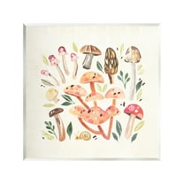 Stupell Industries Whimsical Mushrooms & Snail Botanical & Floral Painting Unframed Art Print Wall Art, 12 x 12