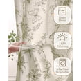 thumbnail image 4 of Cortinas de lino floral Jinchan 214x213 cm con mariposas en verde salvia, 4 of 9