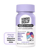 Wonderbelly Multi-Symptom Relief Chewable Tablets, Mixed Berry Flavor, 262 mg, 40 Count
