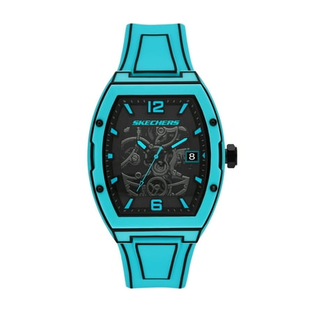 Skechers Men's Tellem Three-Hand Date Blue Plastic Watch