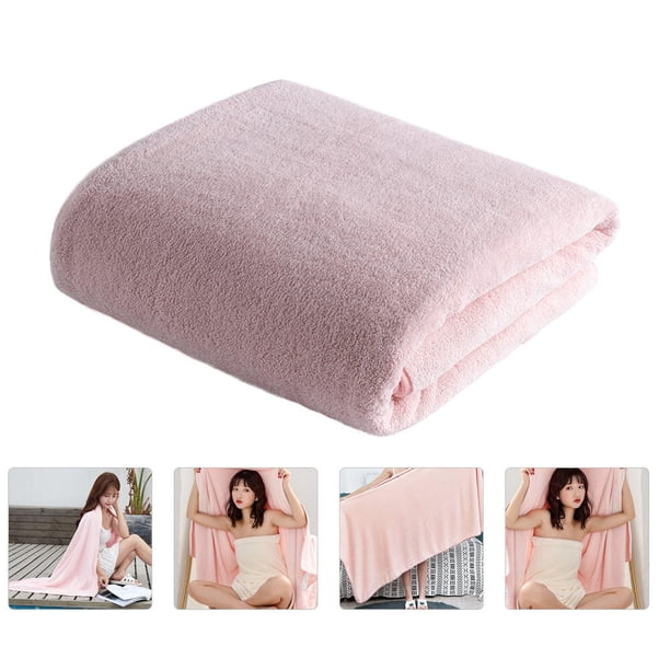 WEUVEB 1Ud Toalla Absorbente De Para Mujer En Color Rosa Con Material Coral Fleece