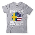 thumbnail image 5 of Proud To Be Swedish American Shirt America Sweden Shirt Sweden Patriotic Flag Shirt (XX-Large Black), 5 of 6