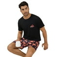 thumbnail image 3 of Men's short-sleeved short pants with fun prints, loose and comfortable, suitable for casual wear and can be worn outside, a set of casual home wear suit., 3 of 6