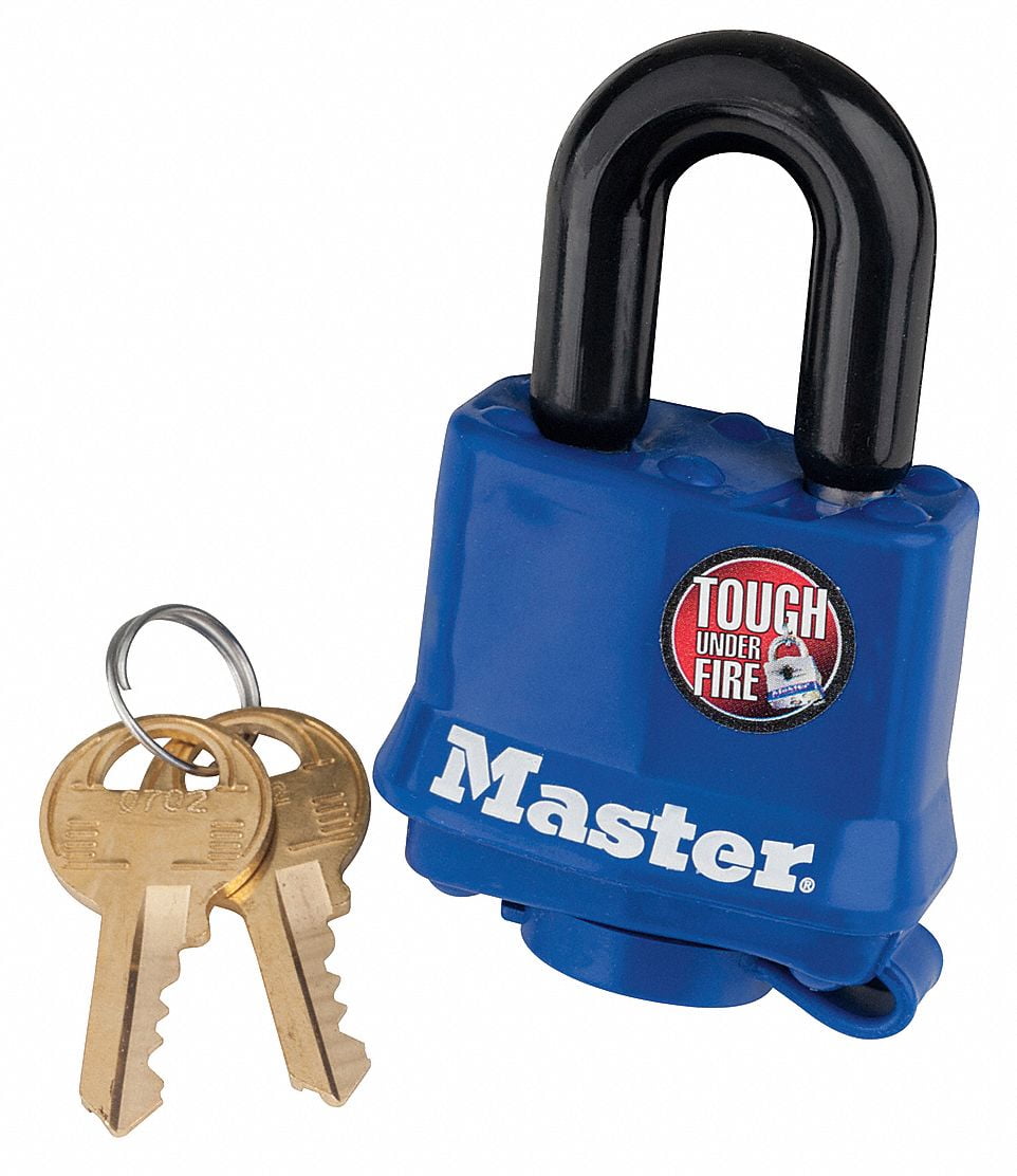 Master Lock Keyed Padlock, 1/2 in,Rectangle,Blue  312KA-0702