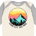 thumbnail image 3 of Inktastic Worry Less Hike More Mountains at Sunset Distressed Boys or Girls Long Sleeve Baby Bodysuit, 3 of 4