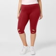 thumbnail image 6 of Lenpel Women's Capri Leggings High Waisted Eyelet Embroidered Hollow out Hem Slim Cropped Workout Yoga Pants Casual Capri Leggings, 6 of 7