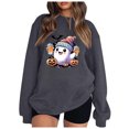 thumbnail image 1 of WEAIXIMIUNG Chandails en Molleton pour Femmes Chandails en Molleton Tendance pour Femmes Tee-Shirts Graphiques à Manches Longues Décontractés Chandails en Molleton Col Rond Pull Tops pour Femmes, 1 of 5