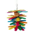 thumbnail image 2 of Parrot Chew Block Teeth Cleaning Wooden Fun Bird Chewing Block Parrot Bell Toy, 2 of 10