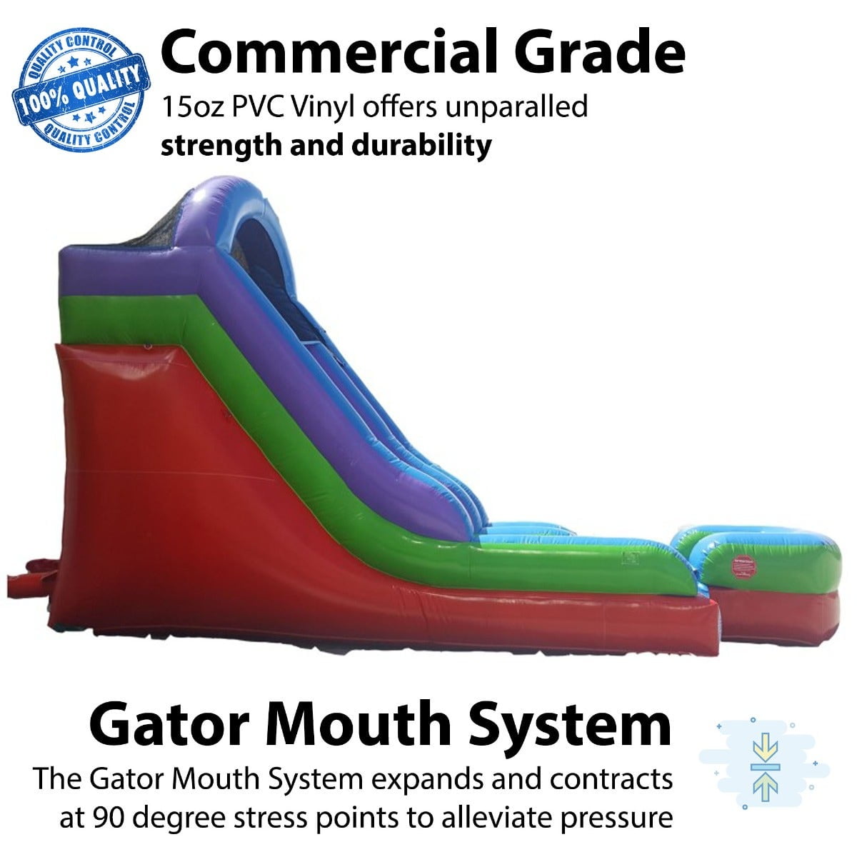 TentandTable Commercial Inflatable Water Slide, Retro with Blower, 15 Ft