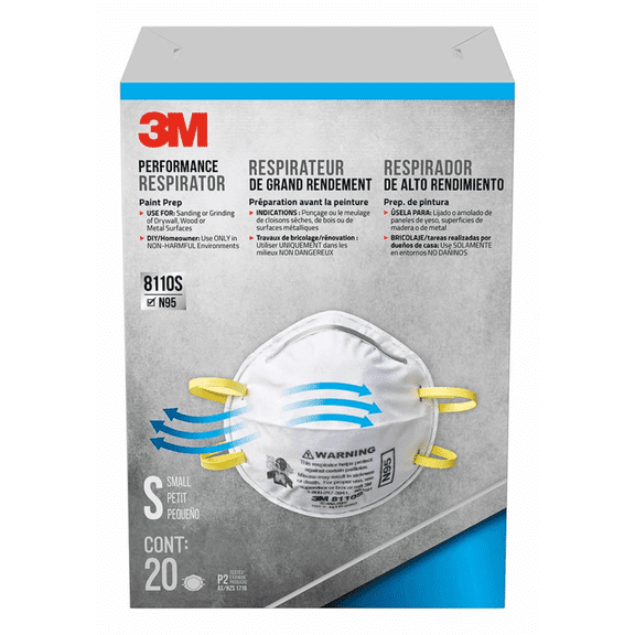 3M-Commercial Tape Div 8110S N95 Particulate Respirator#44; Half Facepiece Small