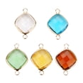 thumbnail image 1 of 5 piezas de abalorios espaciadores de vidrio con doble anilla, accesorios para joyería, collar y pulsera (colores variados, 11 mm), 1 of 5