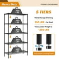 thumbnail image 3 of 5-Tier Wire Shelving Unit Adjustable Metal Storage Shelving Commercial Storage Shelves Heavy-Duty Metal Storage Rack for Warehouse, Pantry, Basement, Restaurant, Garage, Kitchen, Black, 3 of 7