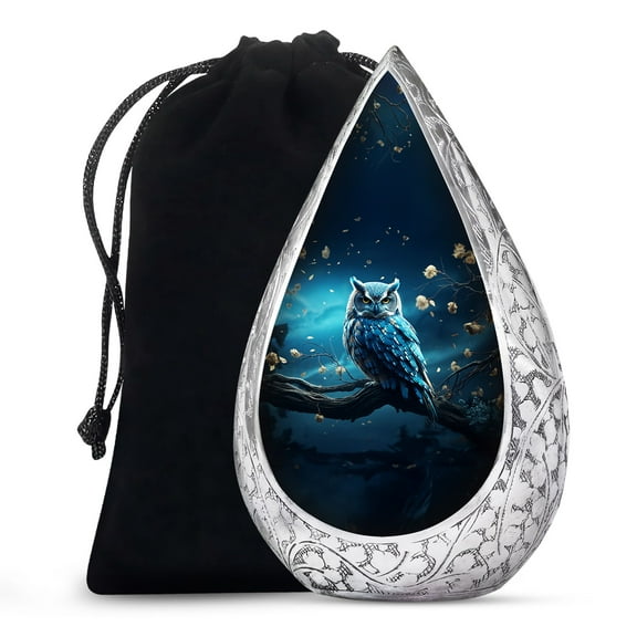 JAGSHASHI Owl - Cremation Urns - Large Urn For Human Ashes - Funeral Urn For Ashes - Memorial Urns For Mom & Dad - Human Remains Urn - Urn For Adult Male - 10 Inch - Large