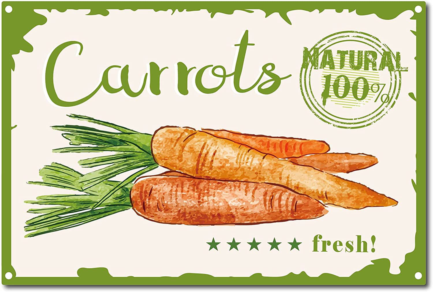 FARM FRESH CARROT LARGE METAL TIN SIGN POSTER WALL PLAQUE 