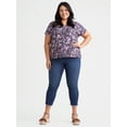 thumbnail image 2 of Terra & Sky Women’s Plus Size Tunic Tee with Short Sleeves, Sizes 0X-5X, 2 of 4