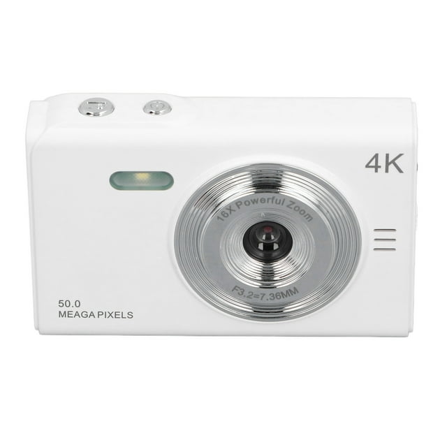 Cámara Digital Inteligente, Cámara Digital Compacta De 50 MP Con Zoom Múltiple, Antivibración Blanca Para Fiesta