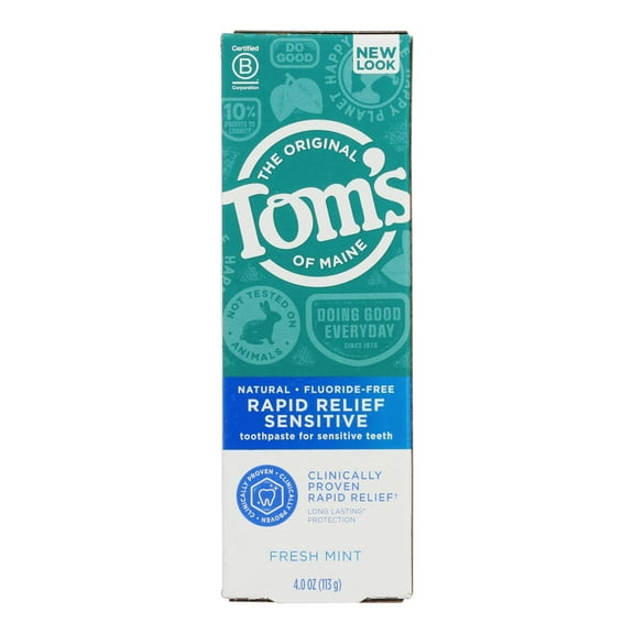 Tom's of Maine Sensitive Relief Toothpaste 4 oz (Pack of 6)