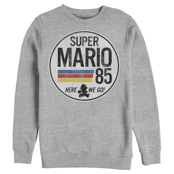 Men's Nintendo Super Mario Retro Rainbow Ring  Sweatshirt Athletic Heather Medium