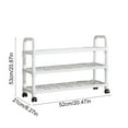thumbnail image 3 of AuroraX Shoe Rack with Wheels White 3 Tier Small Shoe Rack Organizer Corner Sturdy Free Standing Space-Saving Minimalist Cute Shoe Storage Organizer for Closet,Entryway,Door,Easy To Assemble, 3 of 6