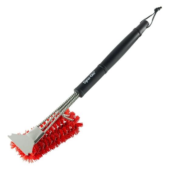 Dyna-Glo 18" Grill Brush with Nylon Bristles and Stainless Steel Scraper