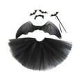 thumbnail image 3 of Conjunto de disfraces de murciélago de Halloween con tocado de varita Vestir Ropa Falda de tutú Ala de murciélago para mujeres Escenario para adultos Murciélago de alas largas Salvador Disfraces de murciélago de Halloween, 3 of 10