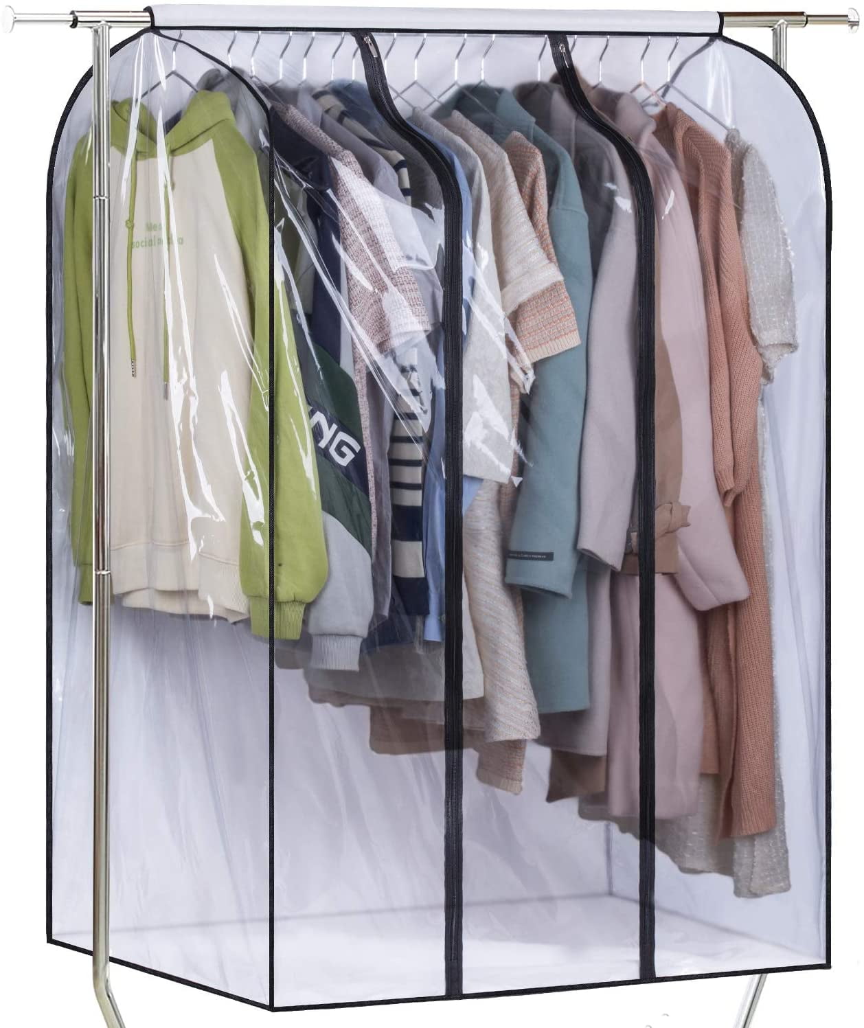 Eastjing 50'' Extra Large Clear Hanging Garment Bags for Closet Storage