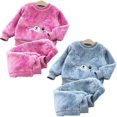 thumbnail image 3 of Baby Boy Girl Winter Pajamas Set Thicken Pajamas Set Flannel Fleece Toddler Child Warm Catoon Sleepwear Kids Home11, 3 of 5