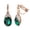 Green, variant on Pink Crystal Clip on Earrings for Women Wedding Birdal Gold Plated Non Pierced Ears Oval Cubic Zirconia Dangle Earrings Clips