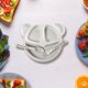 thumbnail image 5 of Plato de ventosa | Grado alimentario de plástico | Rosa Blanco Azul | Bandeja de compartimentos | 20x20cm | Limpieza fácil | Antideslizante | Vajilla ligera | Plato para servir la cena | Organizador, 5 of 6