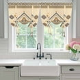 thumbnail image 4 of Beige Khaki Boho Balloon Curtains for Bedroom/Front Door/Bathroom, Vintage Ethnic Tribe Abstract Art Retro Tie Up Curtains 63 Inch Length Light Filtering Kitchen Curtains Shades for Windows 46"x63", 4 of 8
