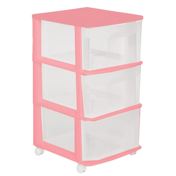 CAJONERA DE PISO ITALHOME 3 NIVELES ROSA