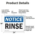thumbnail image 2 of (2 Pack) Rinse OSHA Notice Sign 24 Inch X 18 Inch Indoor / Outdoor Rust-Free Aluminum Metal Signs for Workplace, Workshop, and Construction Site, Made in the USA, 2 of 8