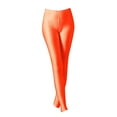thumbnail image 2 of BOOMILK Leggings for Women Glossy Casual High Waisted Elastic Yoga Pants Wearing Slim Fitting 9 Point Candy Colored Leggings Orange, 2 of 4