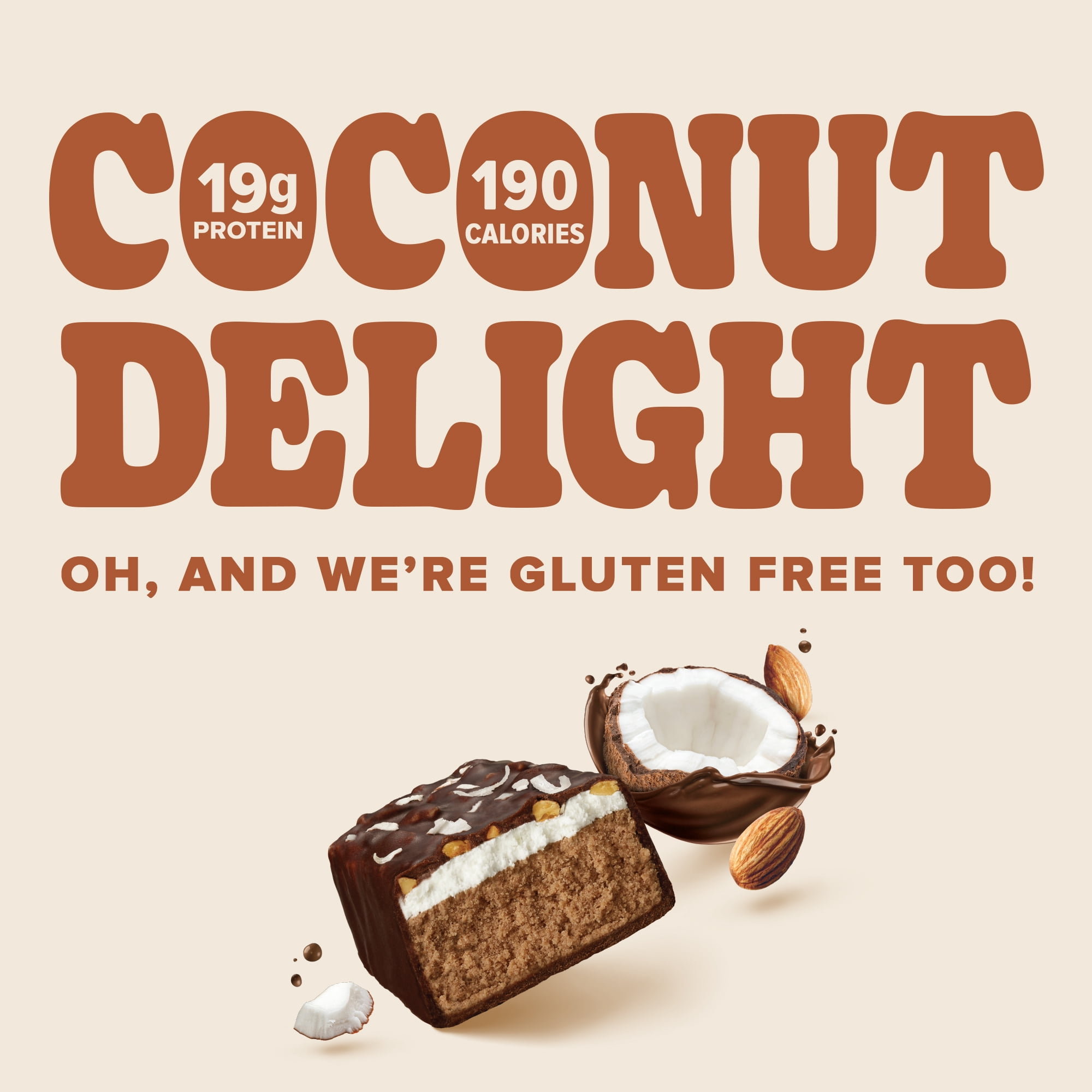 Pure Protein Bars, Coconut Joy, Gluten Free, 19g Protein, 1.76 oz, 4 Count