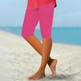 thumbnail image 2 of Leggings For Women Knee Length Capri Leggings Summer Cropped Casual Solid Comfy Capris Womens Pants, 2 of 5