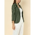 thumbnail image 6 of Allegra K Women's Striped 3/4 Sleeves Open Front Blazer, 6 of 7
